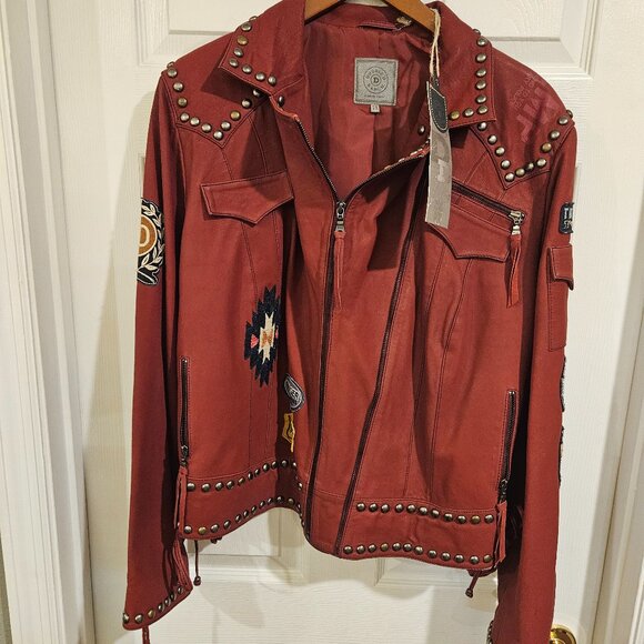 Double D Ranch Jackets & Blazers - Rare Double D Ranch Escalante Motorcycle jacket embroidered studded 2X